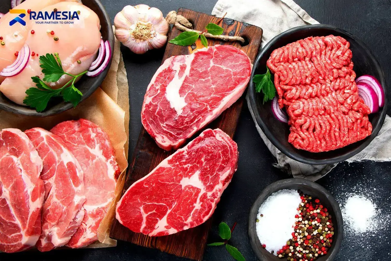 Daging Sapi Segar Potongan daging sapi segar untuk bahan gilingan