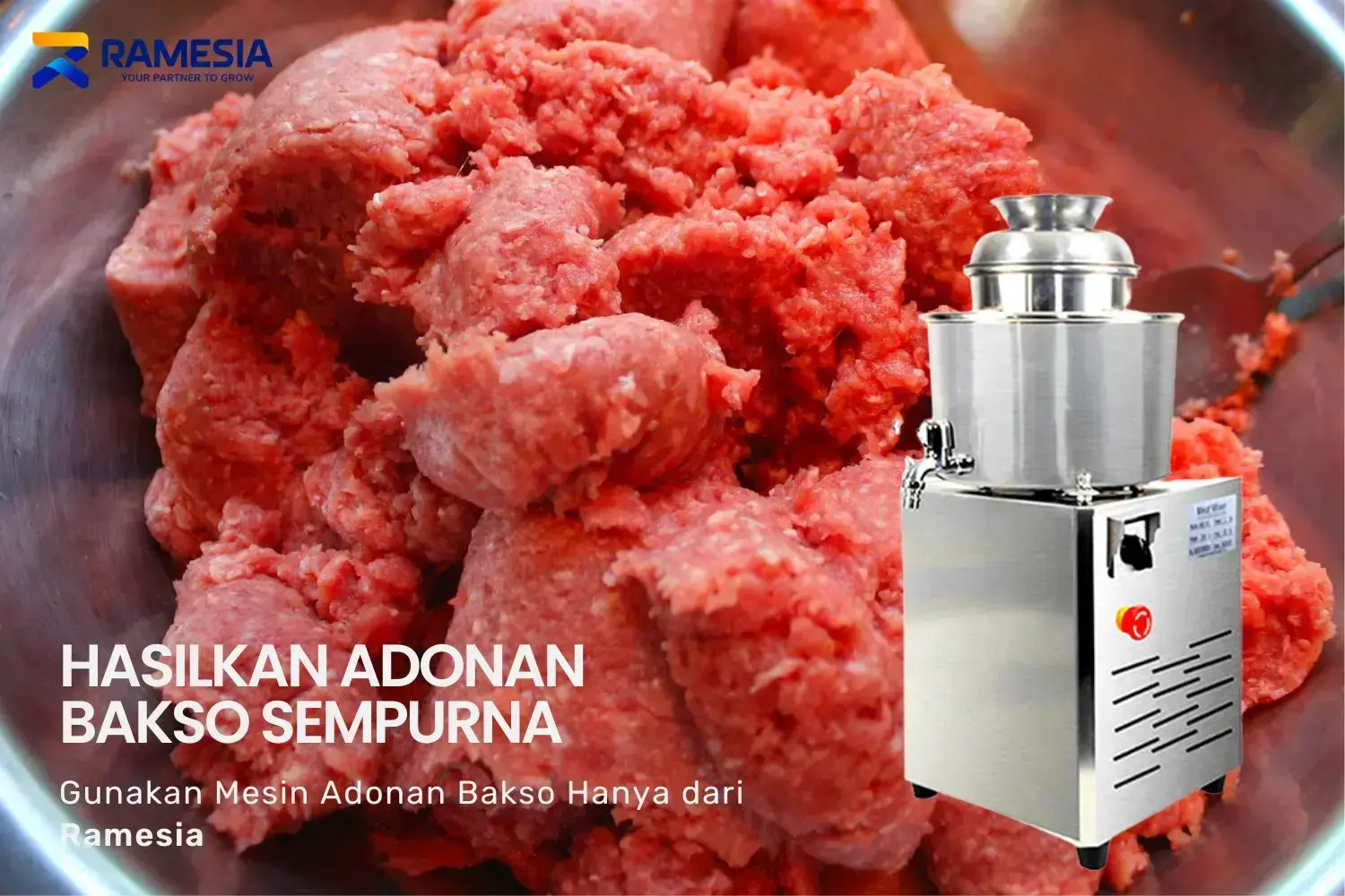 Banner promo meat mixer untuk adonan bakso