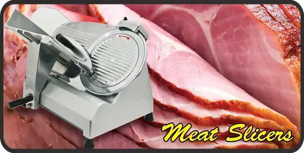 Mesin Pemotong Daging Meat Slicer Mesin meat slicer dengan latar irisan daging
