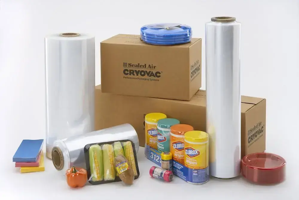 Produk dibungkus plastik shrink wrap