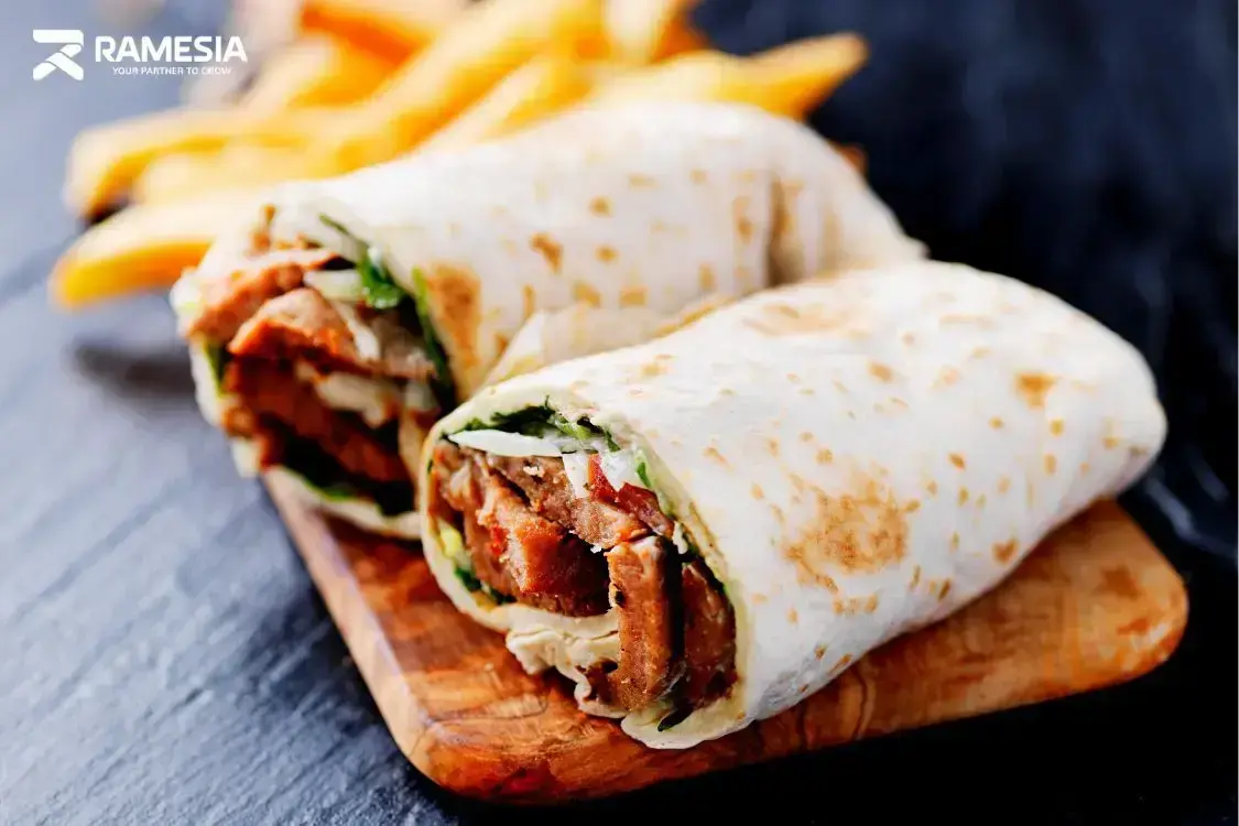 Kebab sapi siap disajikan