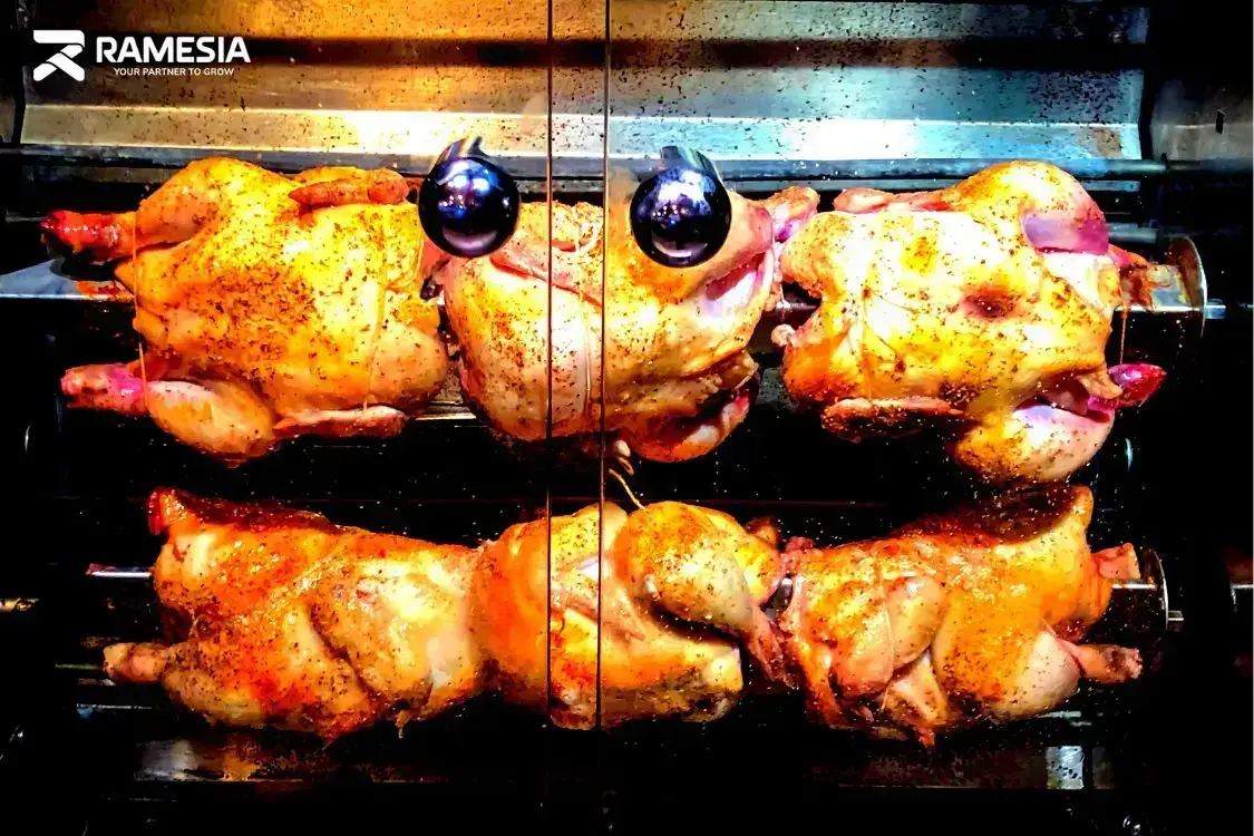 Ayam panggang matang untuk sajian