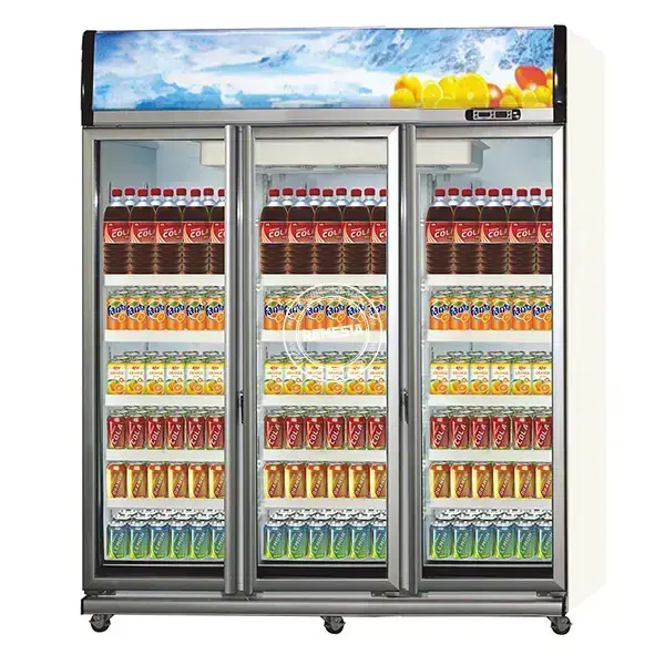 Display cooler dua pintu untuk minuman