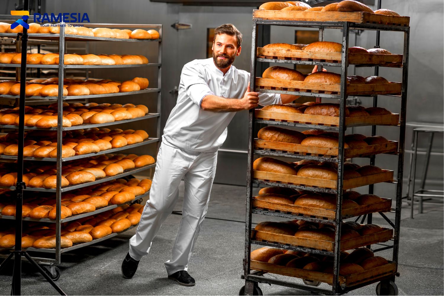 Baker Prepare Bread To Oven